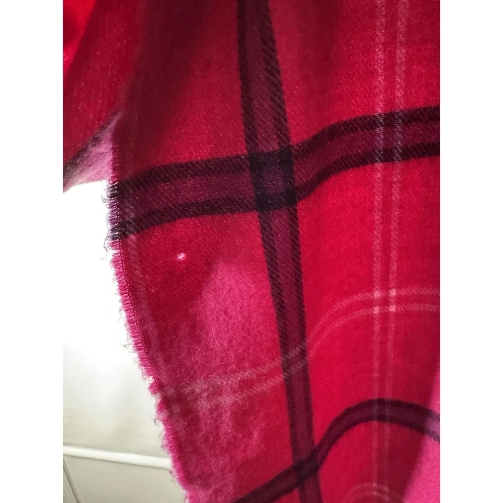 John Hanly Men's One Size Multicolor Pink Extrafine Merino Wool Scarf